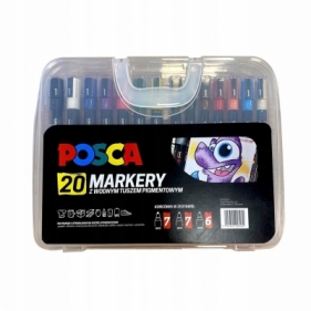 Markery w plastikowej walizce 20 kolorów POSCA