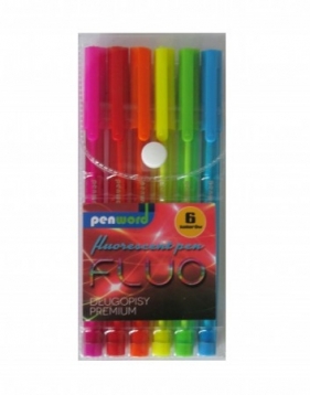 Długopis 6 kolorów fluo premium (607)
