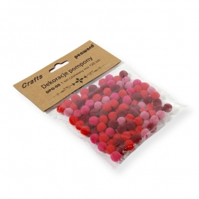 Dekoracje pompony 1cm czerwone 120szt