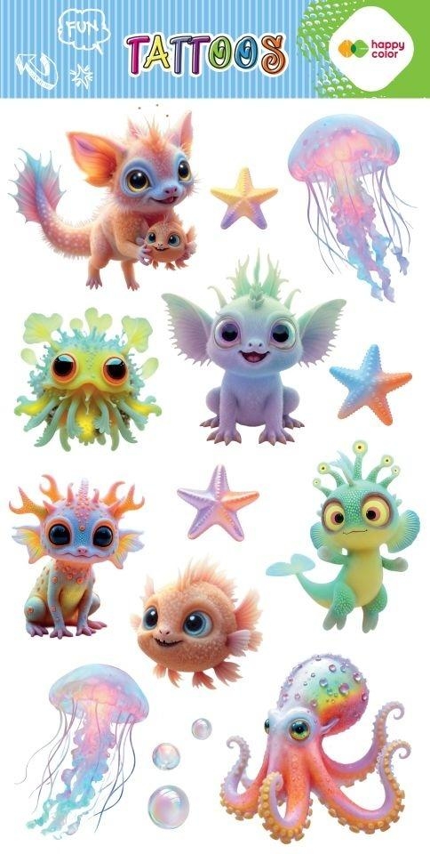 Tatuaże zmywalne Aqua Cuties HAPPY COLOR