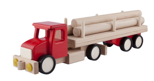 Duża ciężarówka z balami Czerwona (6250R)