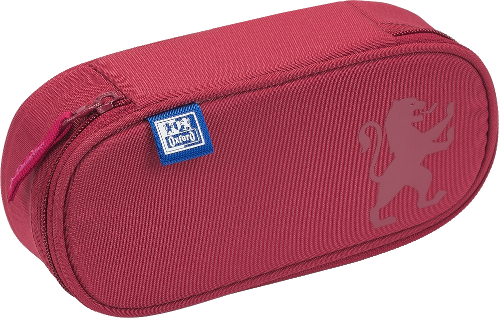 Piórnik z klapką Oxford School - żurawinowy