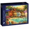  Puzzle 2000 Kolorowe domki na plaży