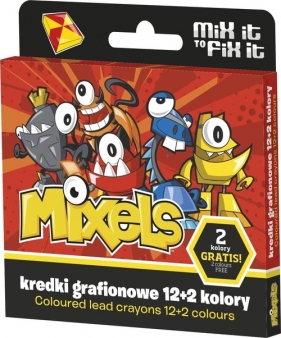 Kredki grafionowe 12 kolorów + 2 Mixels