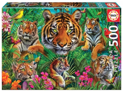 Puzzle 500 Tygrysy w dżungli 112783