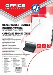 Okładki do bindowania Office Products A4 kartonowa błyszcząca 100 sztuk biała (Nr 20232515-14)