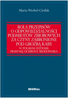 Rola przepisów o odpowiedzialności podmiotów zbiorowych za czyny zabronione pod groźbą kary - Werbel-Cieślak Marta