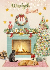 Karnet B6 Boże Narodzenie - Świąteczny kominek