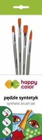 Happy Color, Zestaw pędzli syntetycznych mieszane A, 4szt (HA 7260 7261-01 PB4)