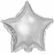 Balony foliowe Gwiazdka 25 cm srebrny 25 sztuk