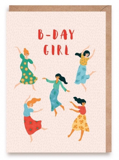 Kartka urodzinowa B-Day Girl, eko koperta
