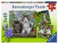 Ravensburger, Puzzle 3x49: Kocięta (08046)