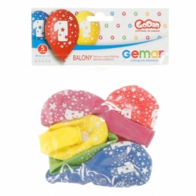 Balon gumowy Godan Z NADRUKIEM 5 szt mix 300 mm 12cal (GS110/1)