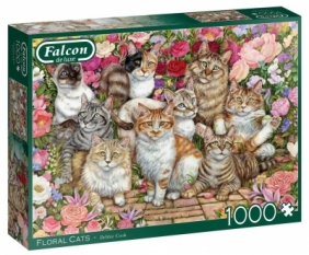 Puzzle 1000: Falcon - Koty i kwiaty (11246)
