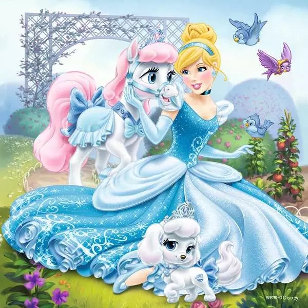 Puzzle 3x49: Zwierzaki Księżniczek Disney'a