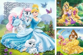 Puzzle 3x49: Zwierzaki Księżniczek Disney'a