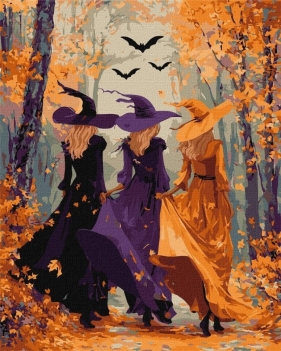 Malowanie po numerach - Trzy wedźmy w lesie 40x50