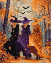 Malowanie po numerach - Trzy wedźmy w lesie 40x50