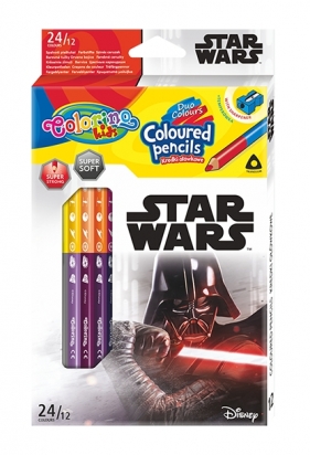 Colorino, Kredki dwustronne 12szt/24kol - Star Wars (89465PTR)