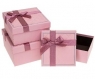  Pudełko prezentowe 3szt różowe ROZETTE
