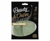 Balony B&C pastelowe szaro-zielone 61cm 2szt
