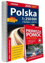 Atlas samochodowy Polska 1:250000 + Pierwsza pomoc - Opracowanie zbiorowe