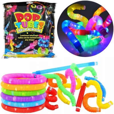 Rurki sensoryczne pop tube świecące 6szt