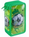 Piórnik z wyposaż. 3-komorowy Soccer zielony