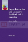 Input, Interaction & Corrective Feedback in L2 Learning