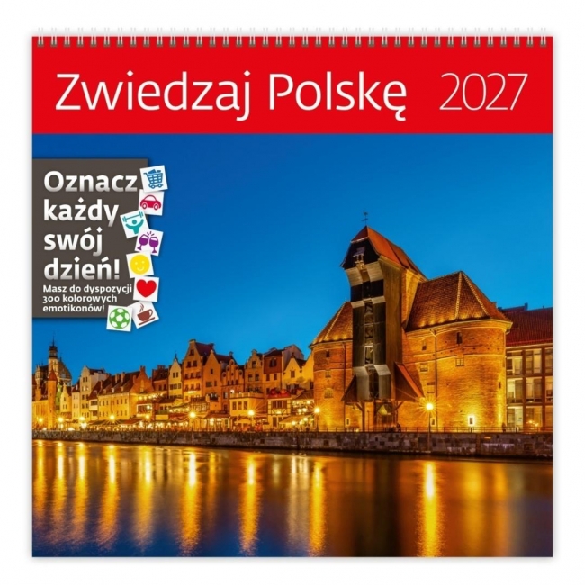 Kalendarz 2027 ścienny 30x30cm Zwiedzaj... HELMA