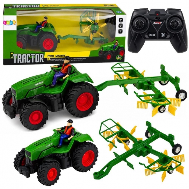 <img src='https://webimage.pl/pics/468/5/d5907990205468.jpg' style='height:440px' /> Traktor z zgrabiarką R/C 1:24