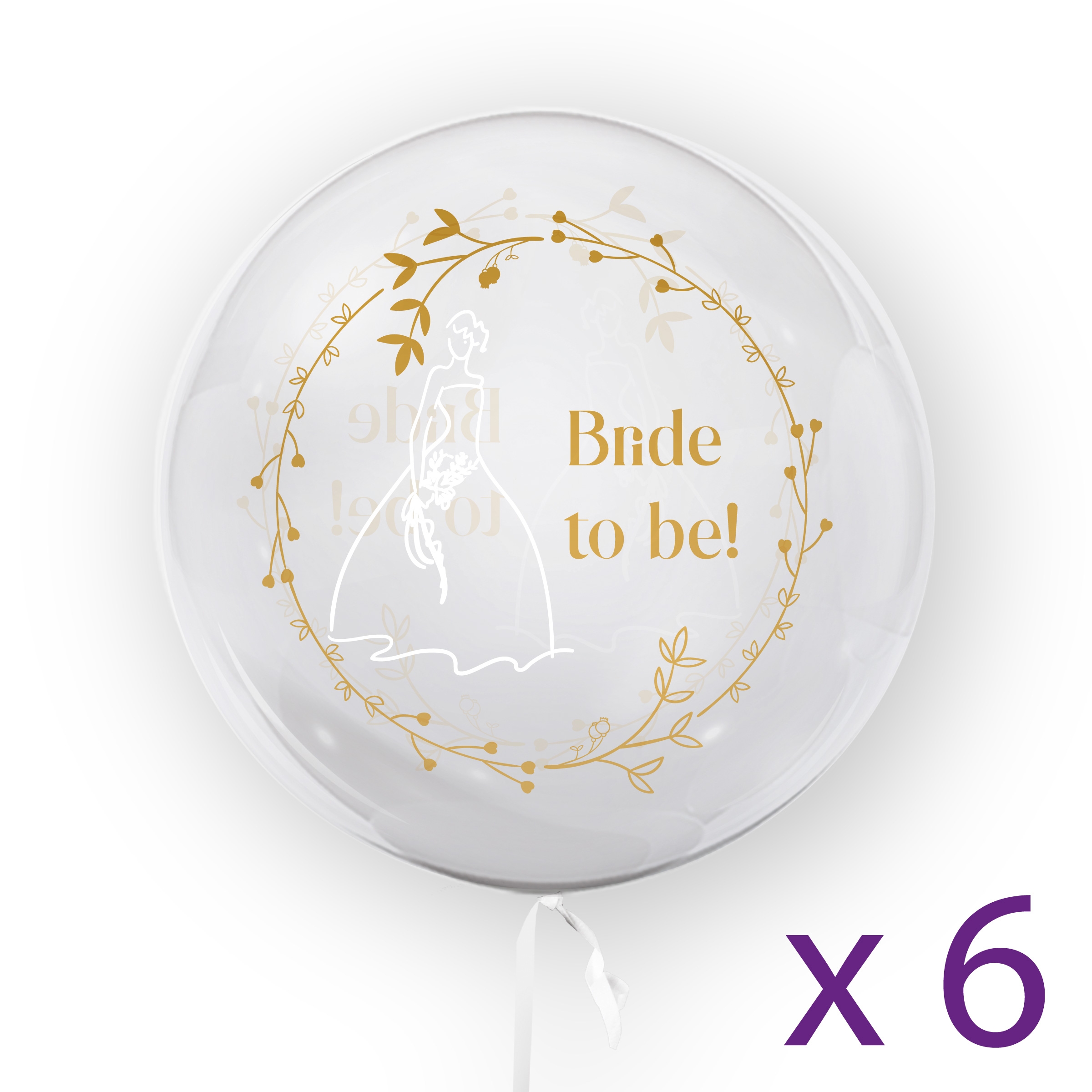Tuban, balon ślubny 45 cm - Bride to be 2 (6 sztuk) (TU 3746)