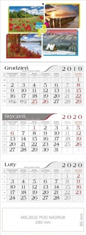 Kalendarz 2020 Trójdzielny 4 Pory Roku CRUX