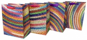 Torebka Lux 210gsm A4 (26X32X10) tęcza sznurek - ROZETTE