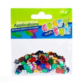Ozdoby Confetti metaliczne kwiatki