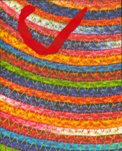 Torebka Lux 210gsm A4 (26X32X10) tęcza sznurek - ROZETTE
