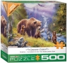 Puzzle 500 Rodzina niedźwiedzi Grizzli (XXL)