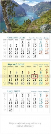 Kalendarz 2022 trójdzielny KT 08 Fiord
