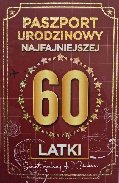 Karnet Urodziny 60 Nowy paszport damskie