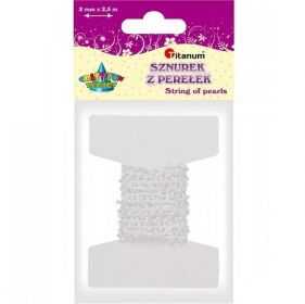 Sznurek z perełek 2mm/2,5m - białe