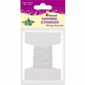 Sznurek z perełek 2mm/2,5m - białe