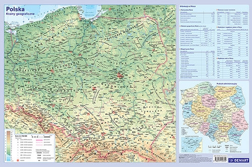 Podkładka mapa Polski fizyczna