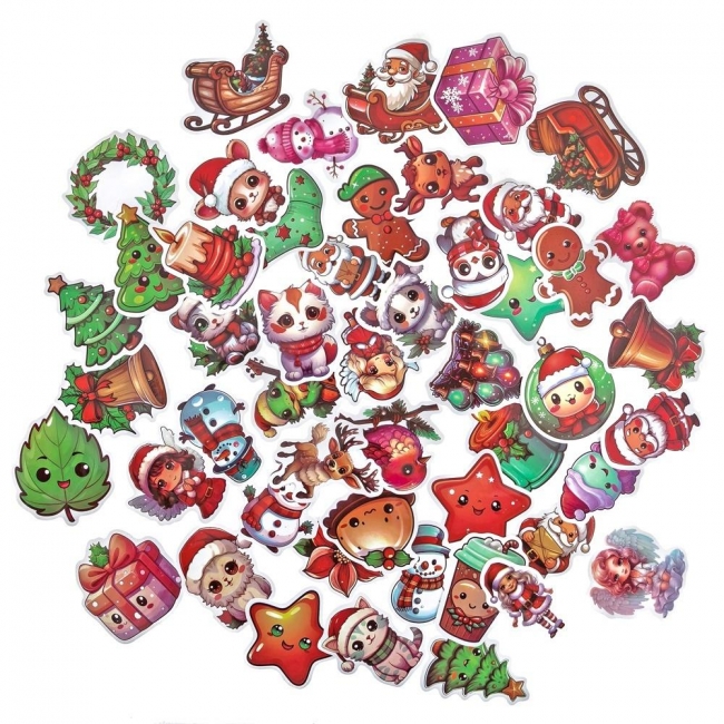 Naklejki winylowe Boże Narodzenie 4-6cm 50szt