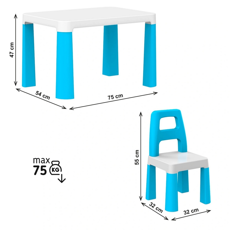 Stół dziecięcy z dwoma krzesełkami TechnoK 0471