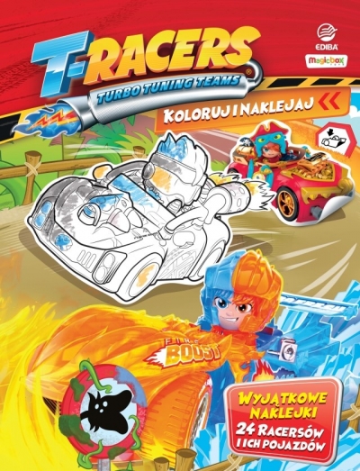 T-Racers. Koloruj i naklejaj