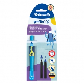Pióro kulkowe Griffix dla leworęcznych - Neon Fresh Blue