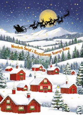 Karnet B6 Boże Narodzenie - Czerwone domki