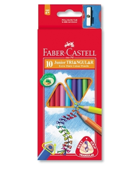 Kredki Faber-Castell Junior Grip, 10 szt. + temperówka (116510)