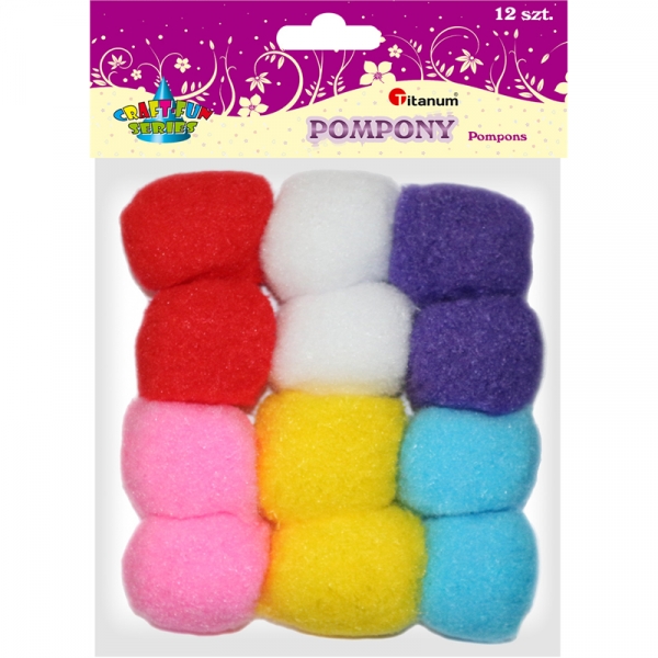 Pompony 12 szt mix DC026