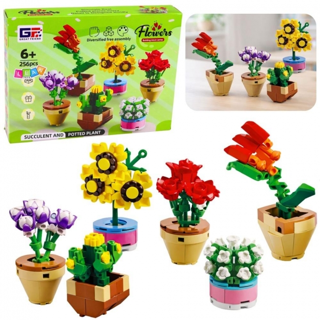 Klocki konstrukcyjne Kwiaty w doniczjach 256el.